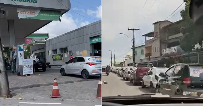 Carros de apoiadores de candidato de Camaçari (BA) formaram filas em postos de combustível