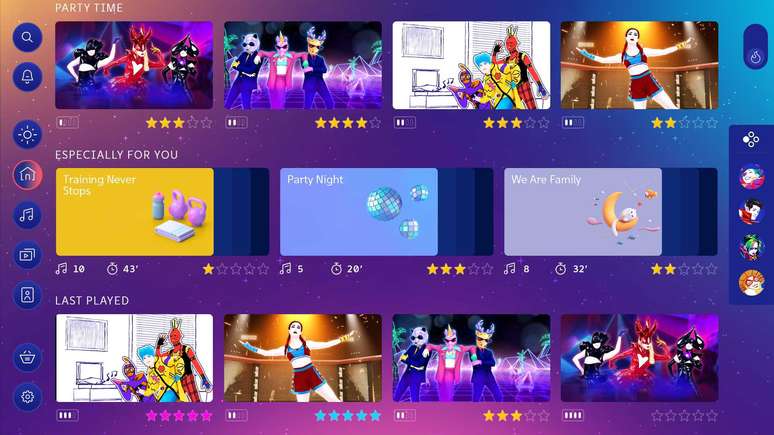 O menu de Just Dance continua pouco intuitivo e lento