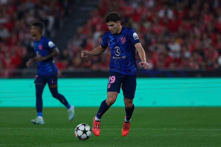 Julián Alvarez (Atlético de Madrid) durante jogo contra o Benfica, no dia 02.10.2024 