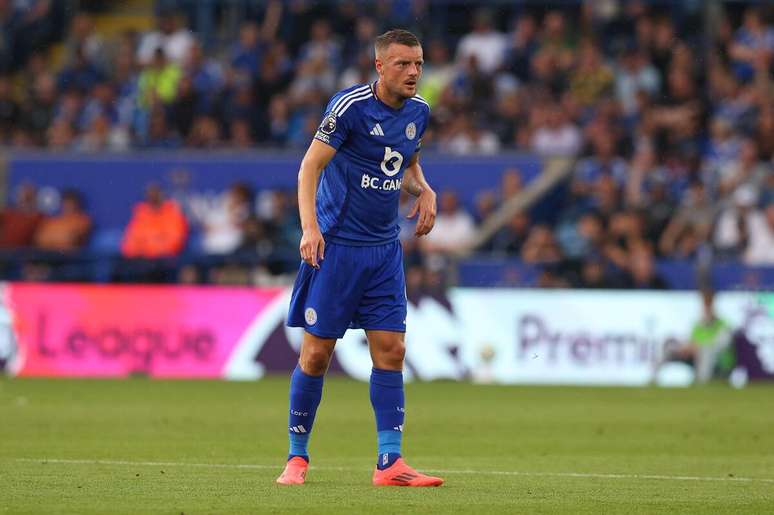 Jamie Vardy (Leicester) durante jogo contra o Everton, no dia 21.09.2024 