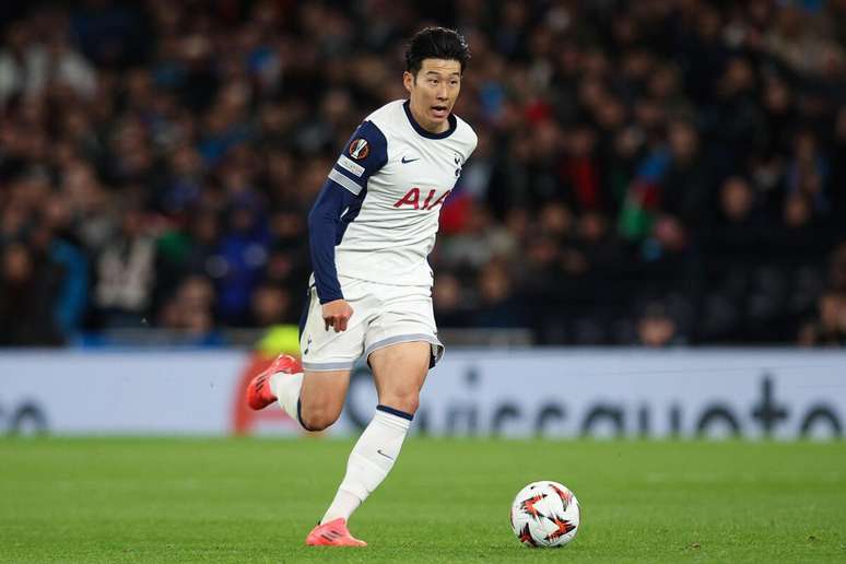 Heung-Min Son (Tottenham) durante jogo contra o Qarabag FK, no dia 26.09.2024 