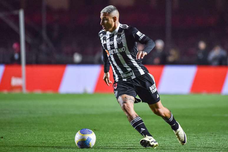 Guilherme Arana (Atlético-MG) durante jogo contra o São Paulo, no dia 28.08.2024 