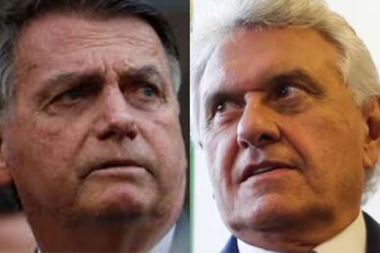 O ex-presidente Jair Bolsonaro (PL) e o governador de Goiás, Ronaldo Caiado (União)