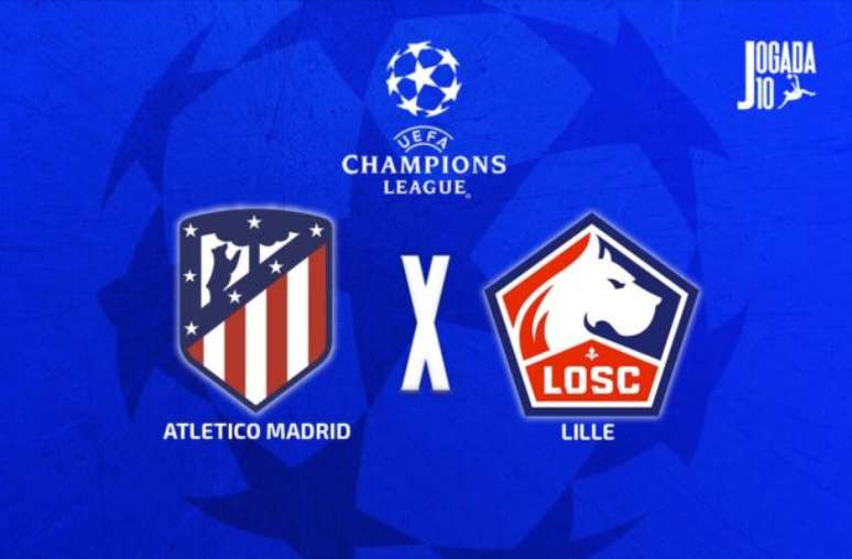 Fto: Arte Jogada10 - Legenda: Atlético de Madrid recebe o LIlle pela terceira rodada da Champions