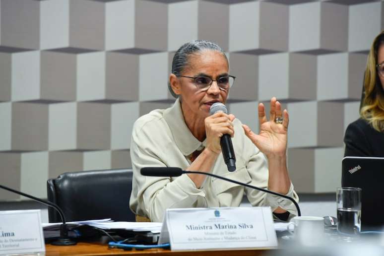 A ministra Marina Silva discutiu com deputados da oposição durante reunião na Câmara.