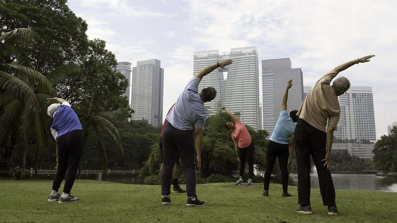 Os parques públicos de Cingapura servem como um centro para a comunidade