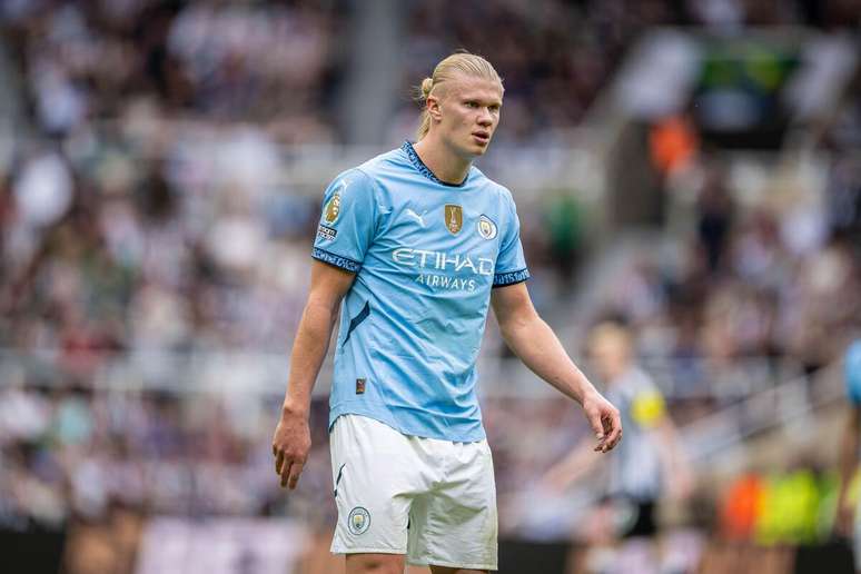 Erling Haaland (Manchester City) durante jogo contra o Newcastle, no dia 28.09.2024 