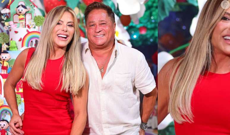 Poliana Rocha, esposa de Leonardo, usa vestido de mais de R$ 20 mil em aniversário de 2 anos de Maria Flor.