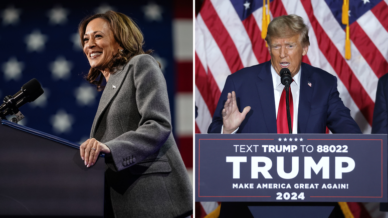 Kamala aparece com 49%, e Trump com 46% em nova pesquisa de intenção de voto