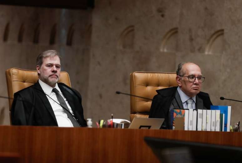 Os ministros Dias Toffoli e Gilmar Mendes, do Supremo Tribunal Federal (STF)