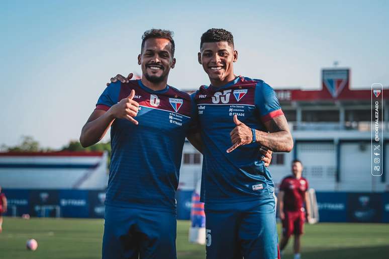 Bruno Pacheco e Hércules em treino do Fortaleza. 