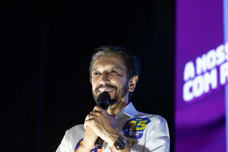 Ricardo Nunes (MDB) durante evento na Liberdade