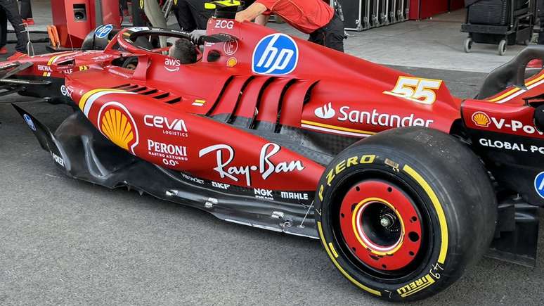 Detalhes da abertura de refrigeração da Ferrari no GP da Cidade do México