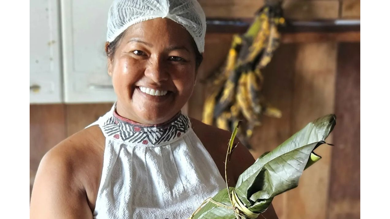 Um dos pratos mais famosos do restaurante &eacute; o fan&iacute;, feito de mandioca recheada com pirarucu