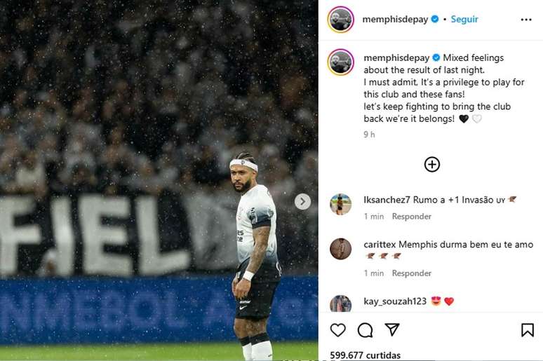 Memphis Depay se rende ao Corinthians –