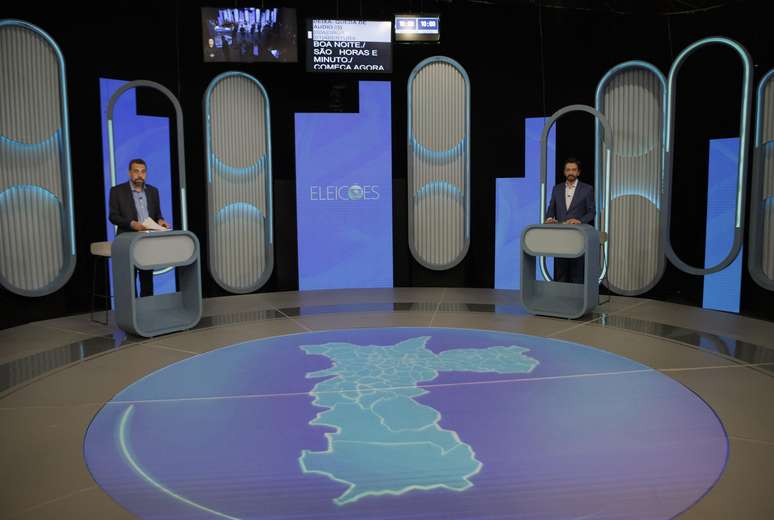  Ricardo Nunes (MDB ) e Guilherme Boulos (PSOL) participam do último debate da corrida eleitoral pela Prefeitura de São Paulo, realizado nesta sexta-feira, 25, na TV Globo 