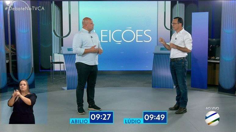 Debate entre Abílio Brunini (PL) e Lúdio Cabral (PT) na afiliada na TV Globo