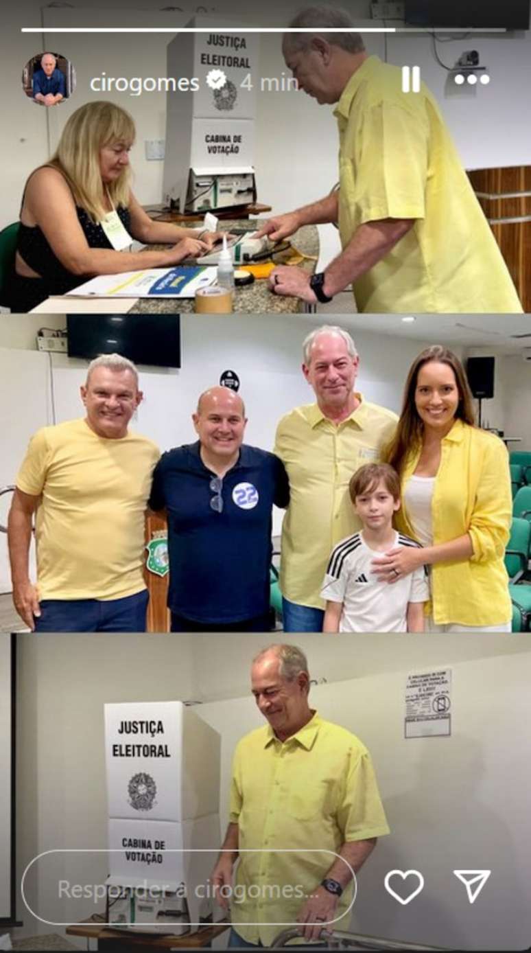 Na imagem do centro na galeria, Ciro Gomes posa com o prefeito José Sarto e Roberto Claudio à esquerda dele; Claudio participa de atos da campanha de André Fernandes.