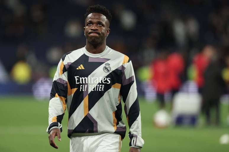 Vinícius Jr apoiou o goleiro Maignan após episódio de racismo (Photo by THOMAS COEX/AFP via Getty Images)