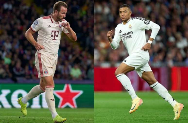 Fotos: Pedro Salado/Getty Images e Angel Martinez/Getty Images - Legenda: Kane e Mbappé recebem o Prêmio Gerd Muller