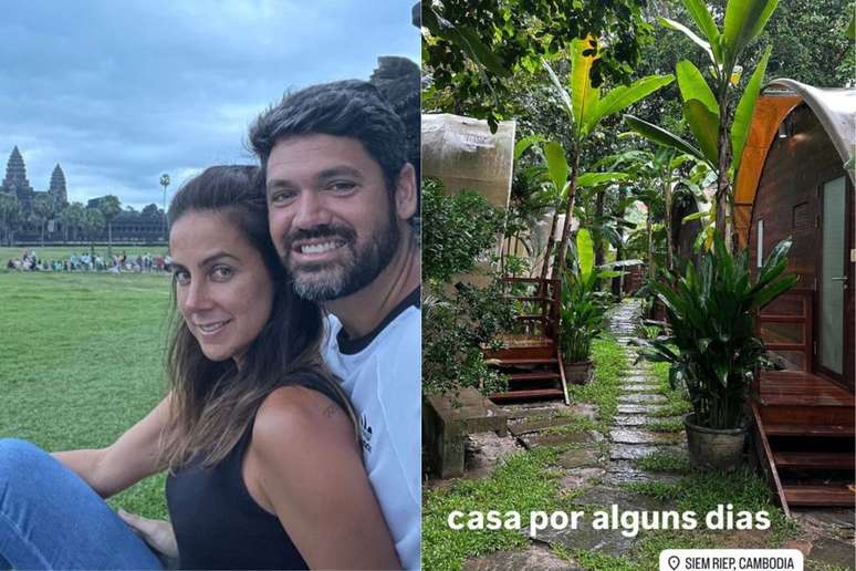 Marcelo Courrege e Carol Barcellos no Camboja