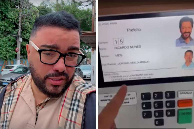 Rodrigo Oliveira, da GR6 Explode, postou e depois apagou registro do voto em São Paulo