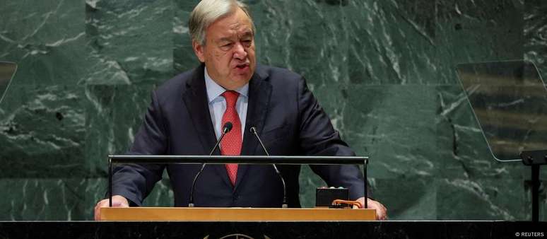 Antonio Guterres na Assembleia Geral da ONU, em setembro