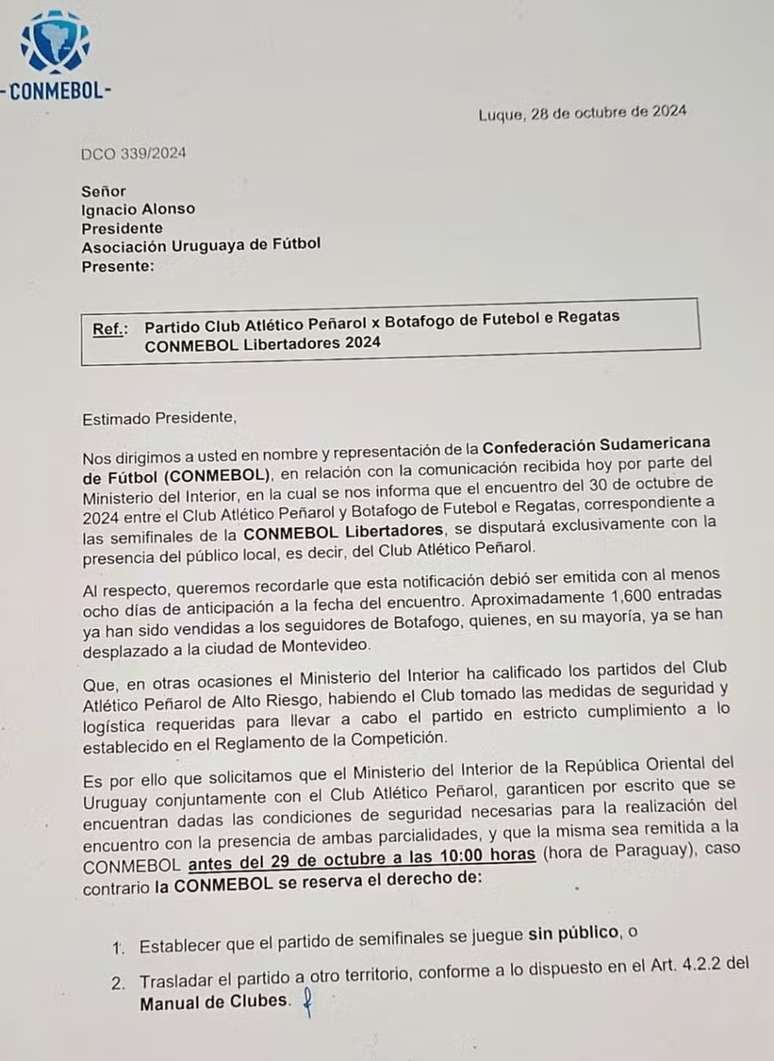 Documento Conmebol –