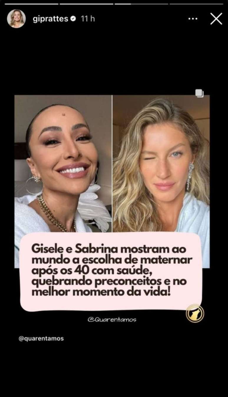 Story de Giselle Prattes - Reprodução/Instagram