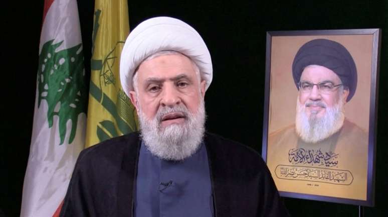O atual l&iacute;der do Hezbollah no L&iacute;bano, Sheikh Naim Qassem