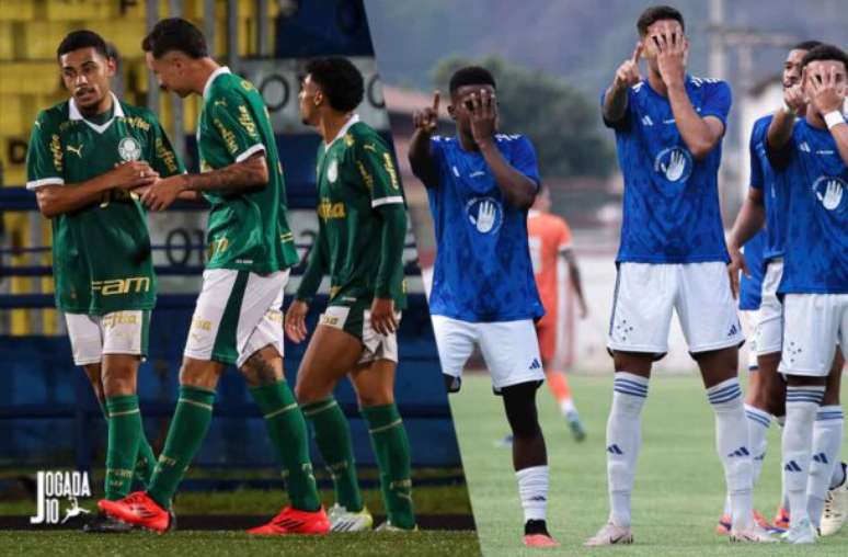 Fotos: Fabio Menotti/Palmeiras / Gustavo Martins/ Cruzeiro - Legenda: Palmeiras e Cruzeiro duelam pela Copa do Brasil Sub-20