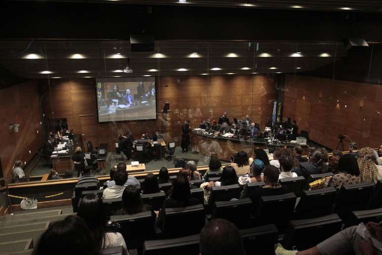 Julgamento de Lessa e do Queiroz, acusados de executarem Marielle Franco e Anderson Gomes, no TJRJ, nesta quarta-feira (30).