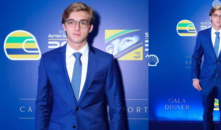 Joaquim, filho de Angélica e Luciano Huck, posa de galã em jantar em homenagem aos 30 anos do legado de Ayrton Senna.