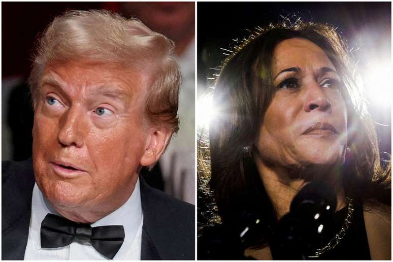 Donald Trump e Kamala Harris lideram a disputa pela presidência dos EUA