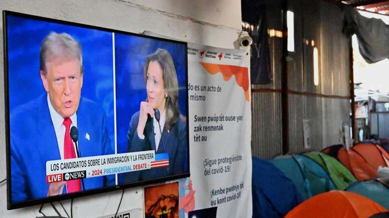 O primeiro debate entre Kamala Harris e Donald Trump foi exibido no abrigo para migrantes Juventud 2000 em Tijuana, México