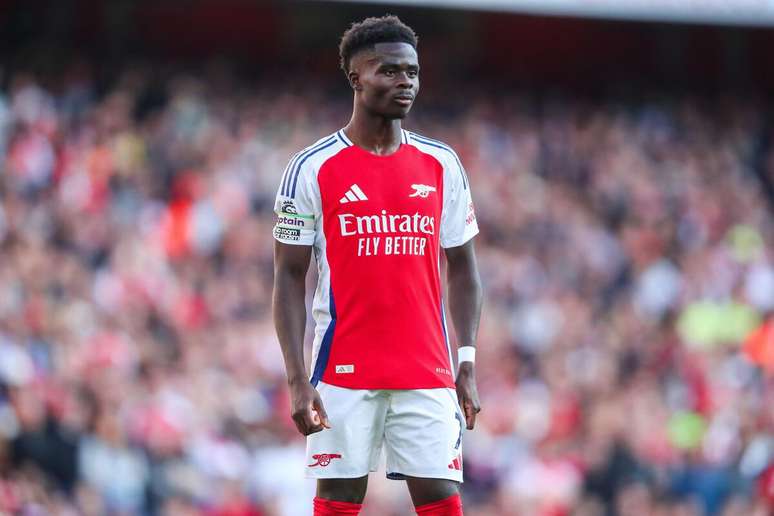 Bukayo Saka (Arsenal) durante jogo contra o Southampton, no dia 05.10.2024 