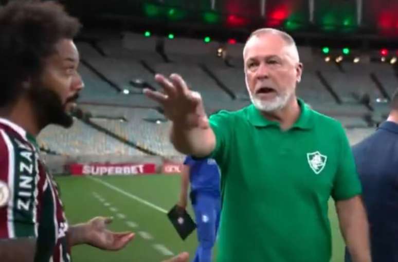 Marcelo e Mano discutiram ontem, e lateral rescindiu com o Fluminense; teor da briga ainda não foi revelado –