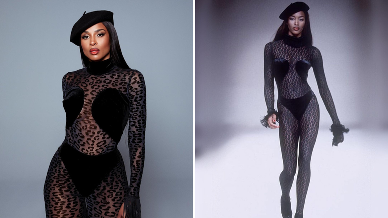 A cantora Ciara se vestiu como a supermodelo Naomi Campbell.