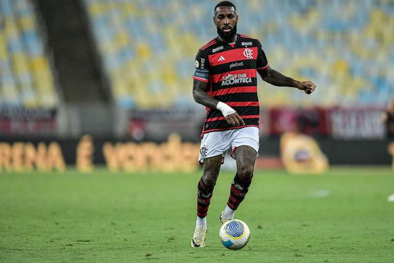 Gerson (Flamengo) durante jogo contra o Athletico-PR, no dia 29.09.2024 