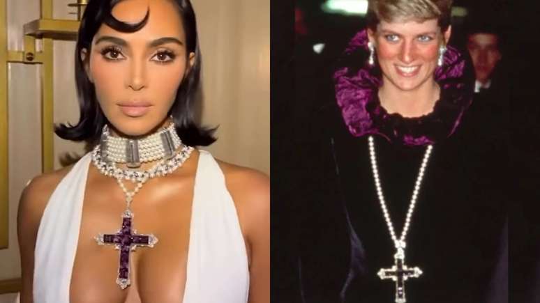 Kim Kardashian usou pela primeira vez um colar que já foi usada pela princesa Diana