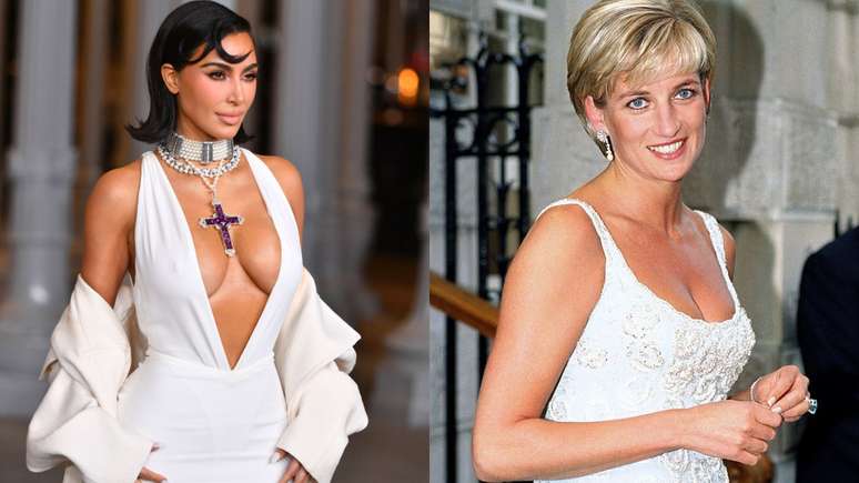 A empresária Kim Kardashian e a princesa Diana