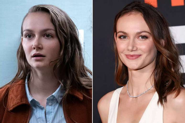 Andi Matichak as Allyson Nelson in 'Halloween Kills,' 2021; Andi Matichak at the premiere of 'Halloween Ends' at TCL Chinese Theatre on Oct. 11, 2022, in Los Angeles. Ryan Green/Universal Pictures; Mark Von Holden/Variety via Getty