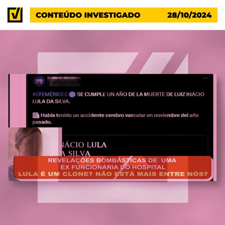 Conteúdo falso sobre sósia de Lula foi publicano no X e no Youtube