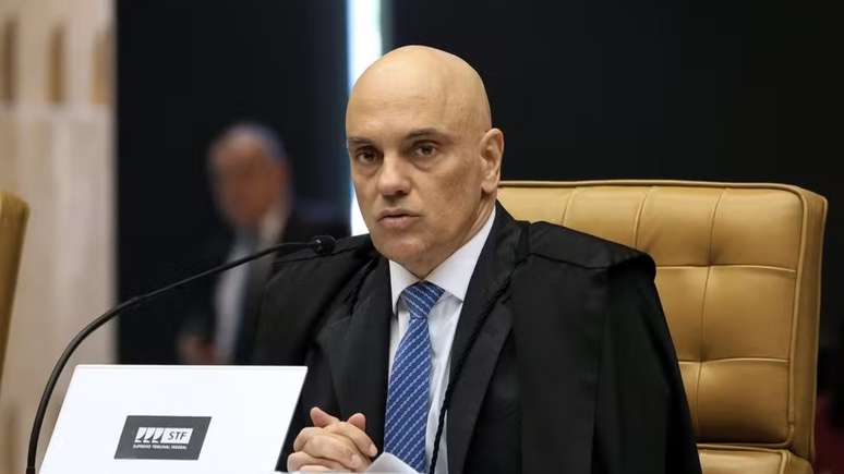 O ministro do STF, Alexandre de Moraes, durante sessão no plenário