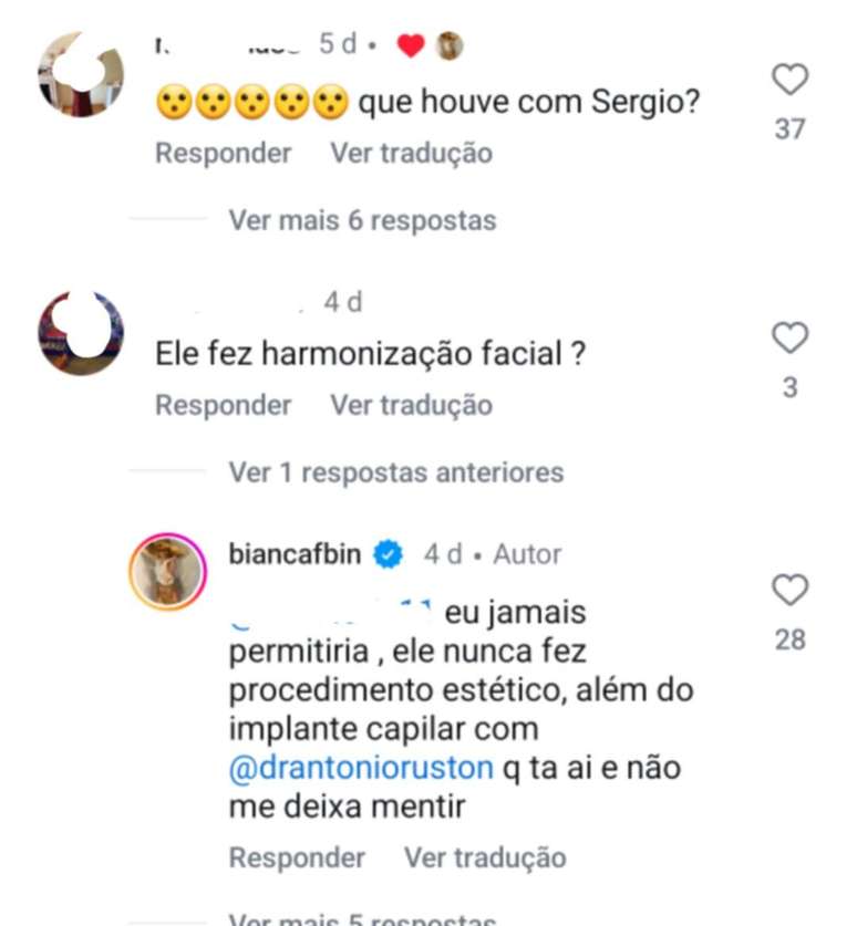 Bianca Bin rebate cr&iacute;ticas sobre apar&ecirc;ncia de S&eacute;rgio Guiz&eacute;