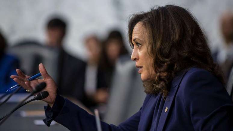 Kamala Harris submeteu o juiz Brett Kavanaugh a uma sabatina ferrenha durante as audiências para confirmá-lo como magistrado da Suprema Corte