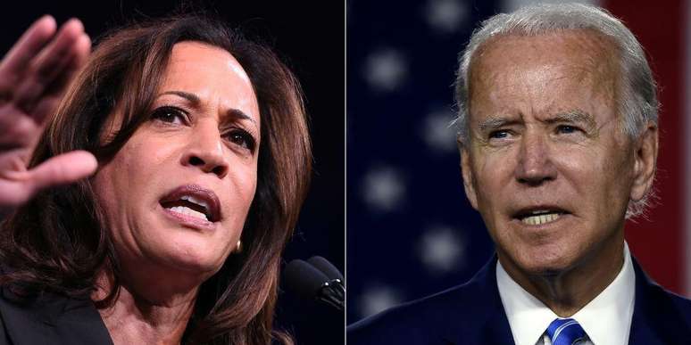 Kamala Harris e Joe Biden começaram como adversários, mas acabaram sendo companheiros de chapa nas eleições de 2020