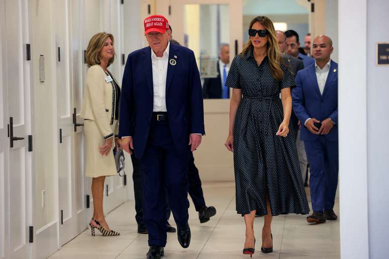 Trump chegou acompanhado de sua esposa, Melania