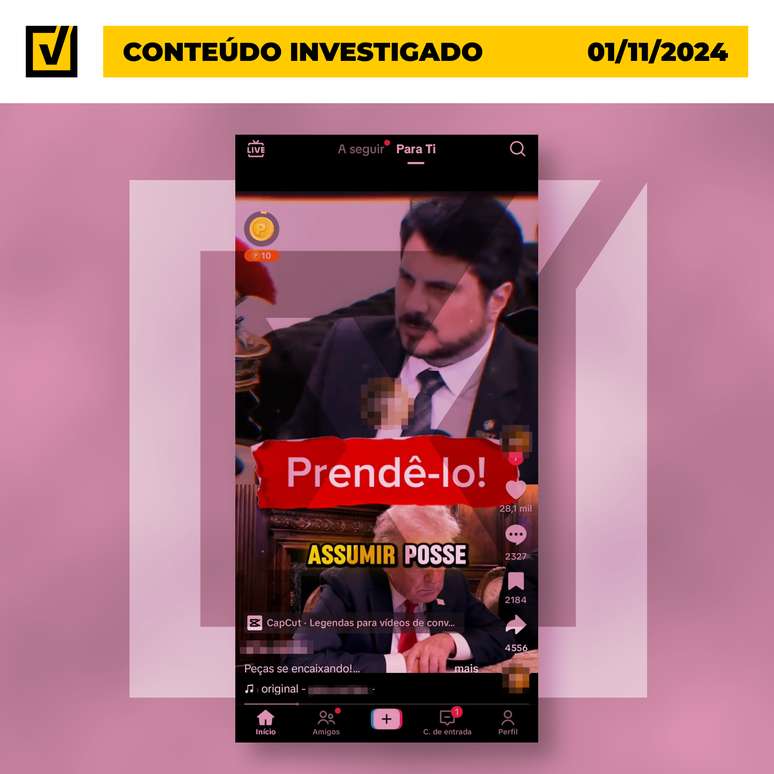 Conteúdo com informações falsas foi publicado no TikTok