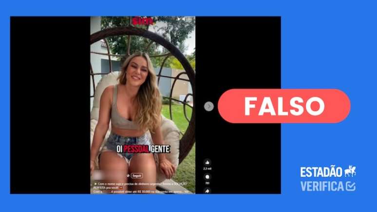 Trecho de um vídeo postado pela atriz em seu Instagram foi usado junto de uma narração com características de modificação digital.